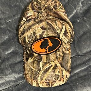 Mossy Oak Camo Hat with Vibrant Orange Embroidery